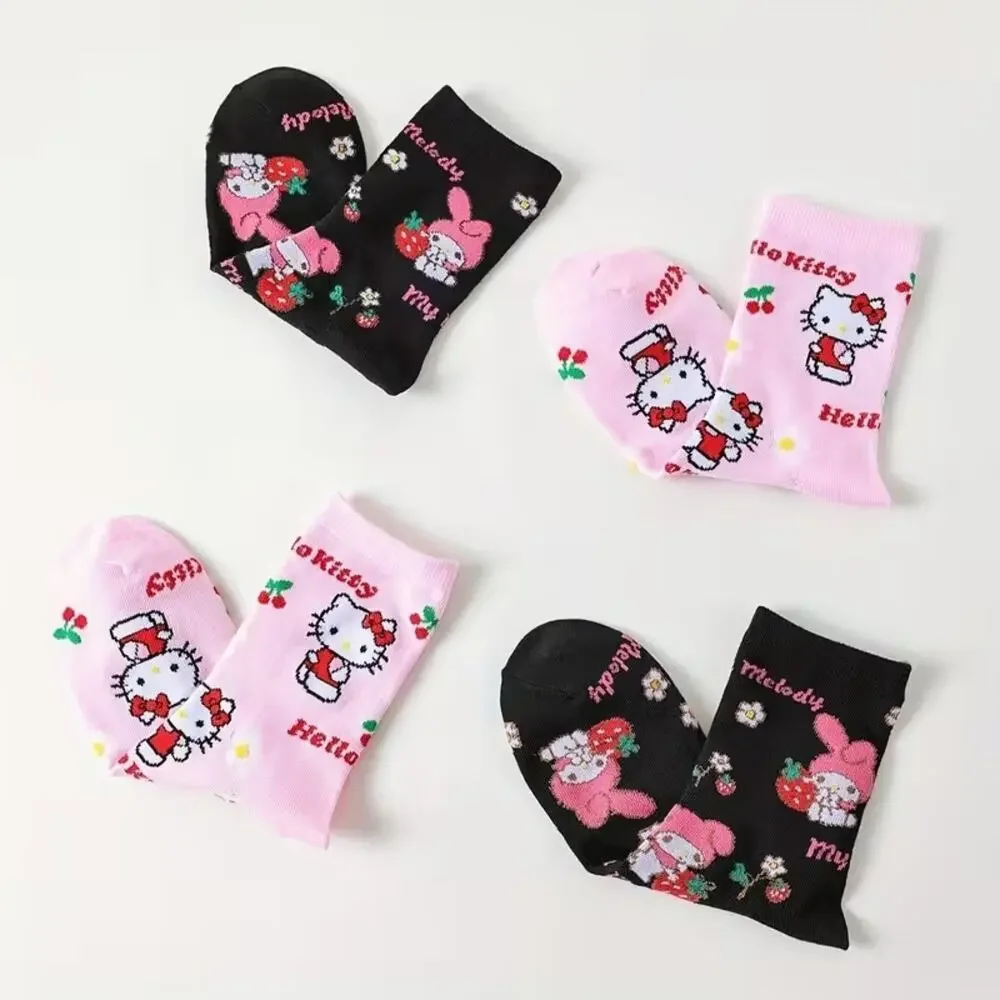 #HK-988 - Hello kitty & My Melody 4 pair Socks!